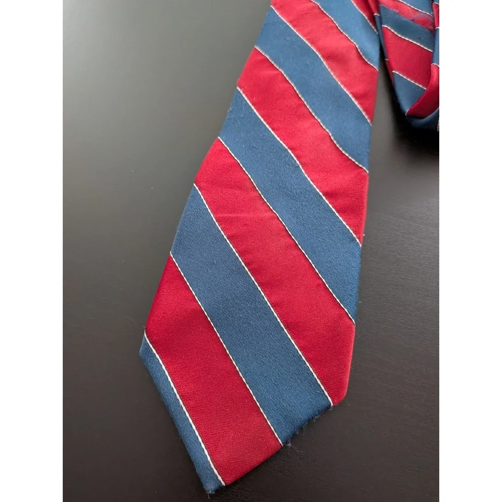 Christopher‎ Hart Tie Necktie Vintage Red Blue Striped